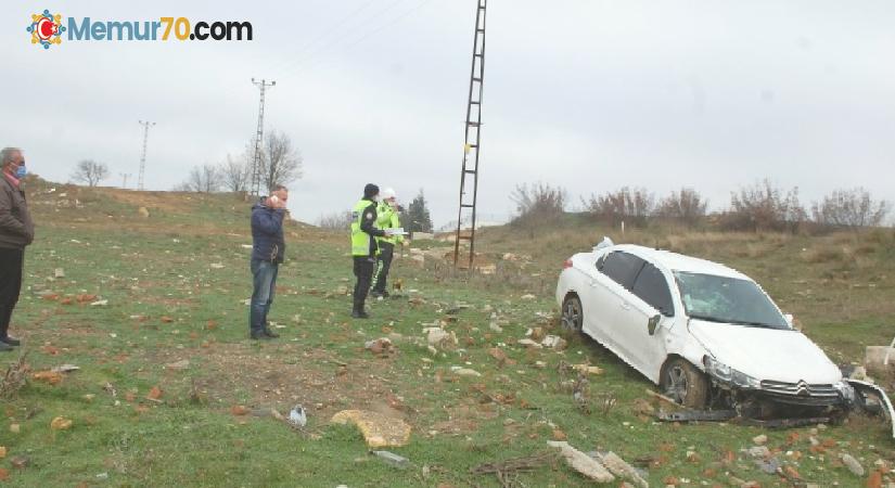 Lastiği patlayan otomobil takla attı, emniyet kemeri sayesinde ölümden döndü