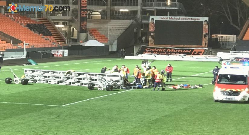 Lorient-Rennes maçının ardından üzerine projektör düşen görevli hayatını kaybetti