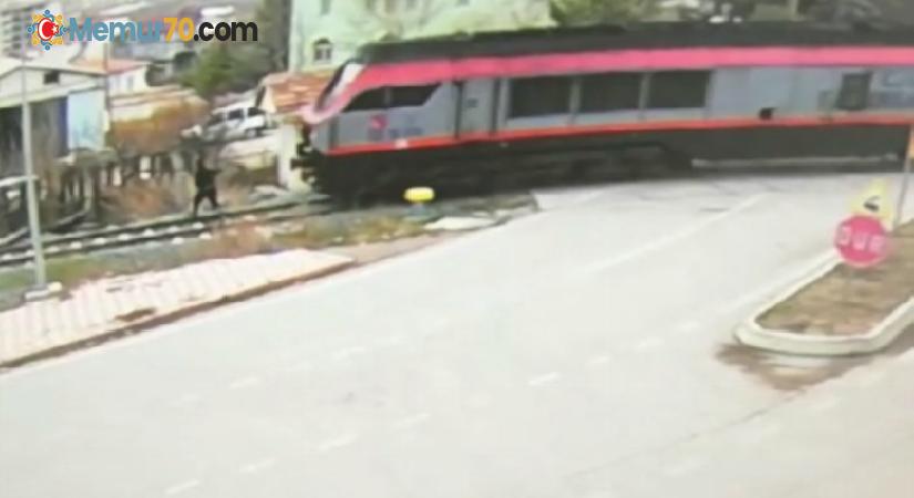 Amasya’daki feci tren kazası kamerada