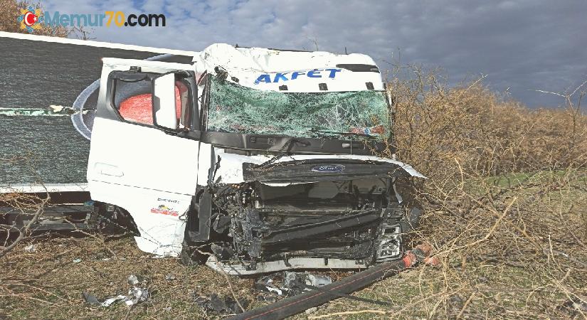 Aksaray’da tır şarampole düştü: 1 yaralı