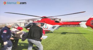 Kalp krizi geçiren kadın helikopter ile hastaneye yetiştirildi