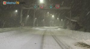 Zonguldak’ta gece saatlerinde bastıran kar etkili oldu