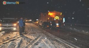 Antalya’da kar yağışı başladı Antalya-Konya karayolunda kar kalınlığı 20 santime ulaştı