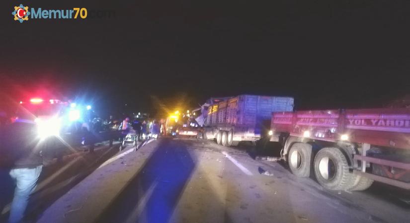 5 tır zincirleme kaza yaptı, karayolu trafiğe kapandı: 2 ağır yaralı