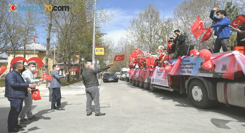 Isparta’da 23 Nisan tırıyla coşkulu kutlama