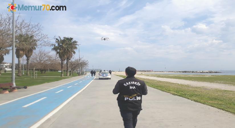 Yeşilköy sahilde drone destekli kısıtlama denetimi
