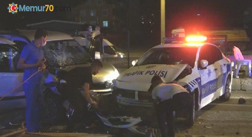 Alkollü sürücü trafik denetim noktasına daldı: 1’i polis memuru 3 yaralı