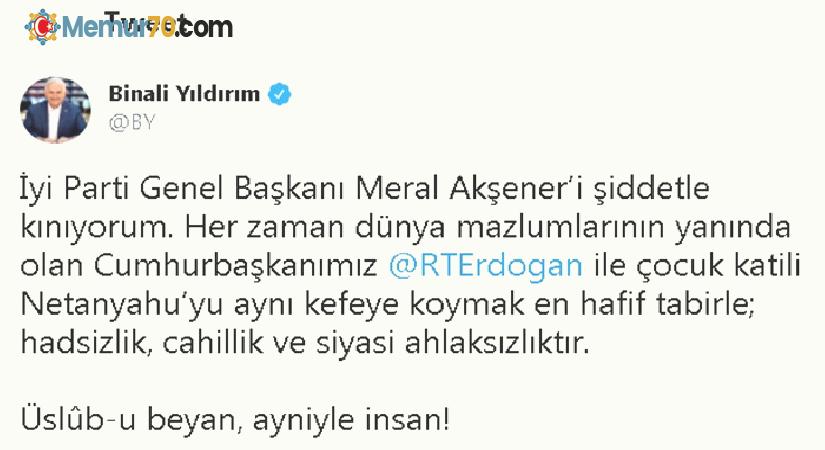 Binali Yıldırım’dan Meral Akşener’in ifadelerine sert tepki