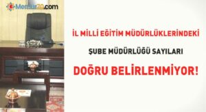 İl Milli Eğitim Müdürlüklerindeki şube müdürlüğü sayıları doğru belirlenmiyor!