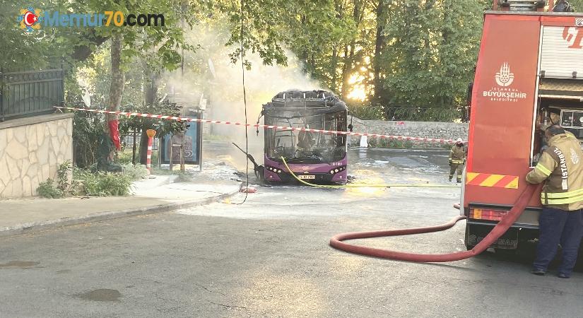 Sarıyer’de İETT otobüsü alev alev yandı