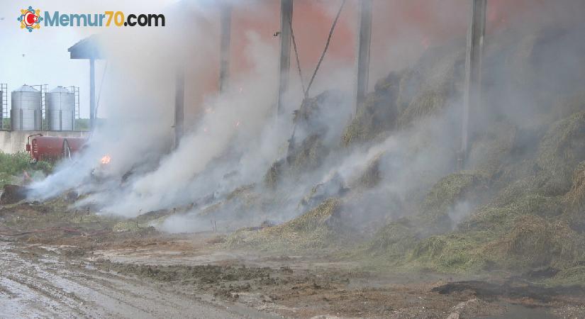 Kırklareli’nde çiftlikte çıkan yangının soğutma çalışmaları devam ediyor