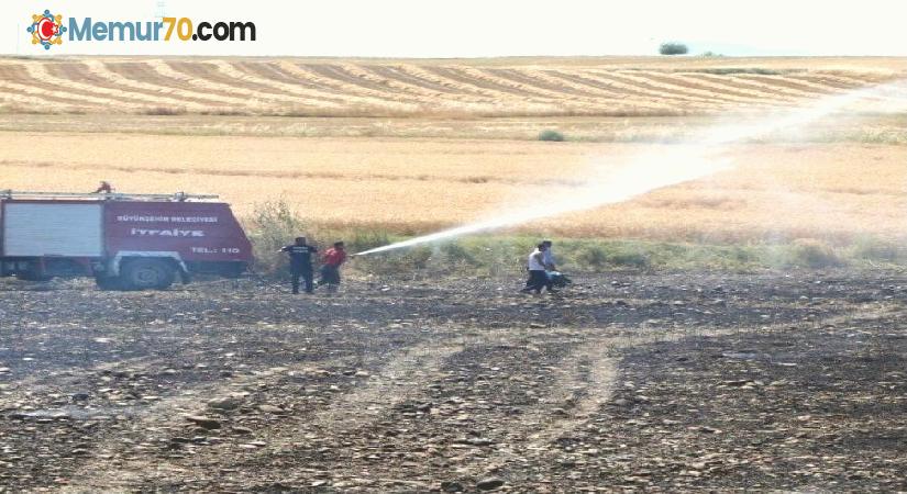 Sigara izmariti buğday tarlasını küle çevirdi