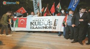 Sivil toplum kuruluşlarından İsrail Büyükelçiliği önünde protesto
