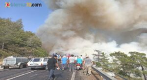 Marmaris’te alevlerle savaşta inanılmaz görüntüler