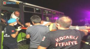 Kazada yaralanan otobüs şoförü, “Çalışmam lazım” diyerek ambulanstan inmeye çalıştı