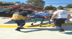 Kazada yaralanan şahıs ambulans helikopterle İstanbul’a sevk edildi