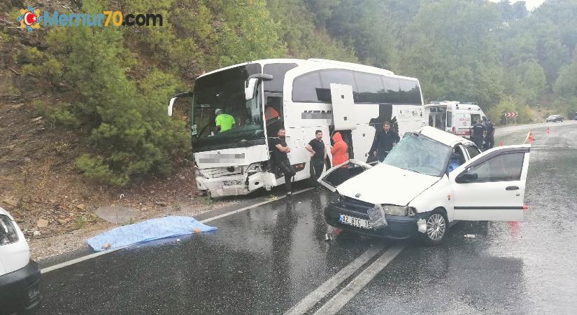 Manavgat yolcu otobüsüyle otomobil çarpıştı: 2 ölü, 2 yaralı