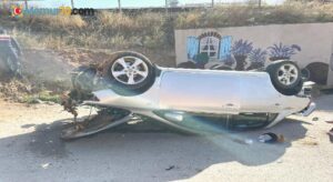 Otomobilin dik taklalar attığı korkunç kaza kamerada