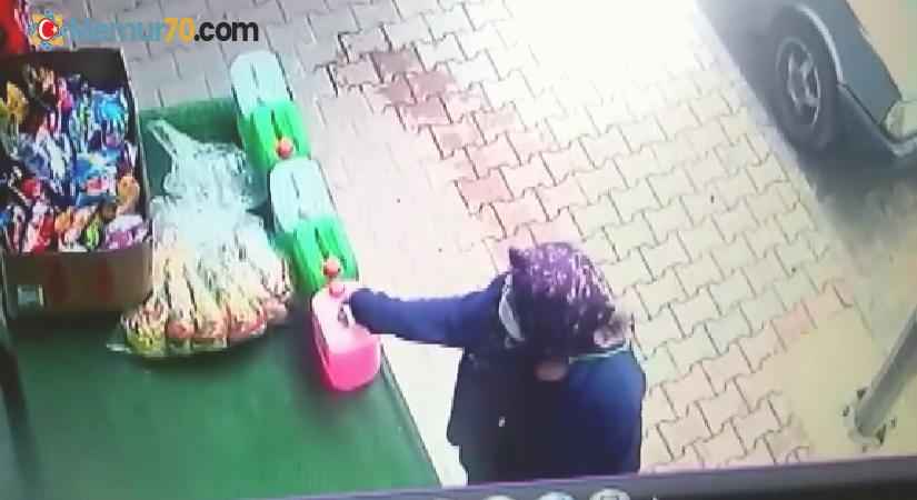 Arnavutköy’de sabun hırsızı kadın güvenlik kamerasına yakalandı