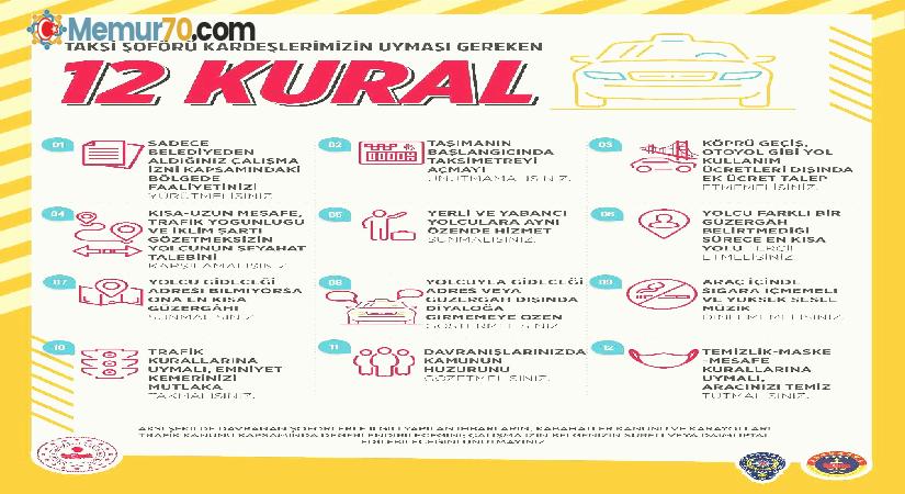 İçişleri Bakanlığından taksi şoförlerine 12 kural hatırlatması