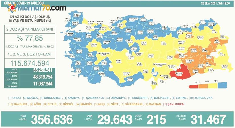 Son 24 saatte korona virüsten 215 kişi hayatını kaybetti