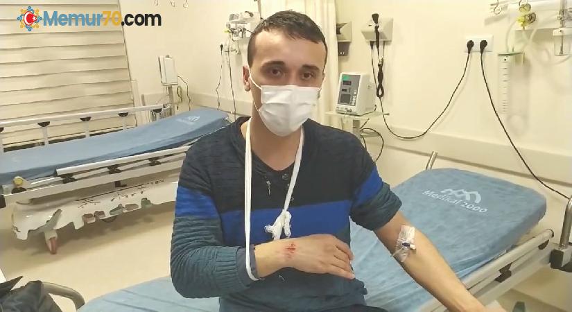Deprem sırasında merdivenden düşen genç yaralandı