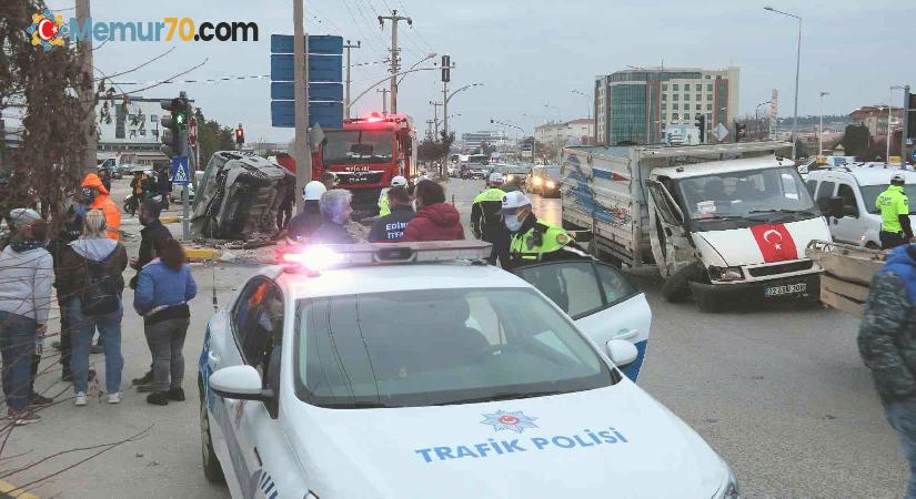 Edirne’de zincirleme kaza: 2 yaralı