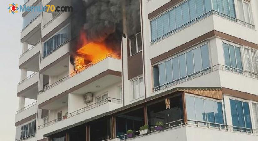 Yangın çıkan daire, kullanılamaz hale geldi