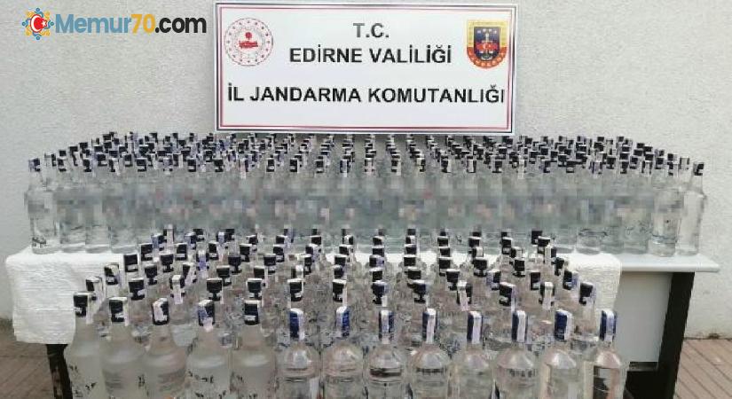 Edirne’de 307 litre kaçak içki ele geçirildi