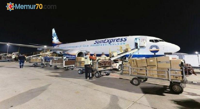 SunExpress, Almanya’dan 450 ton yardım malzemesi getirdi