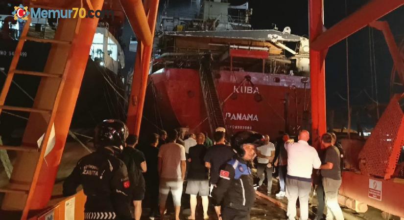 Tuzla’da tersanede bakıma alınan gemide korkutan yangın