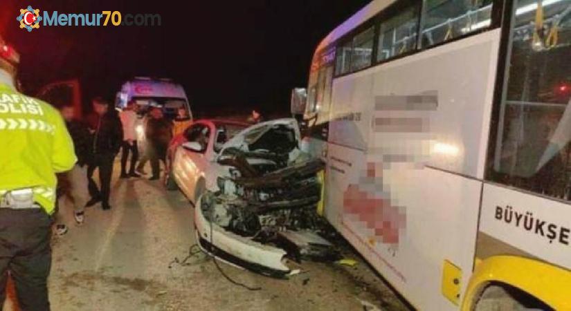 İnegöl’de özel halk otobüsü ile otomobil çarpıştı: 9 yaralı