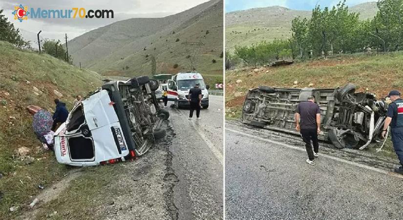 Malatya’da minibüs devrildi: 1’i ağır, 15 yaralı