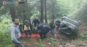 Trabzon’da otomobil uçuruma yuvarlandı: 1 ölü, 1 yaralı