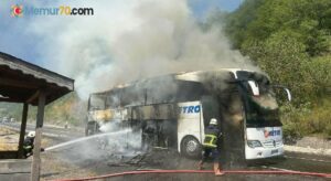 Kastamonu’da yolcu otobüsü yandı