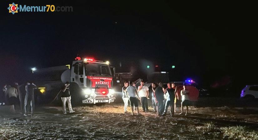 Tekirdağ’da buğday yüklü TIR ile 300 dönüm tarım arazisi yandı