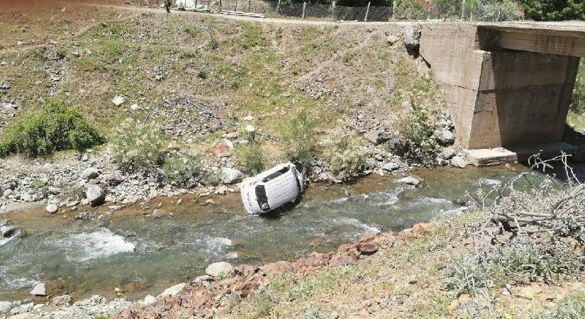 Dereye yuvarlanan hafif ticari aracın sürücüsü öldü
