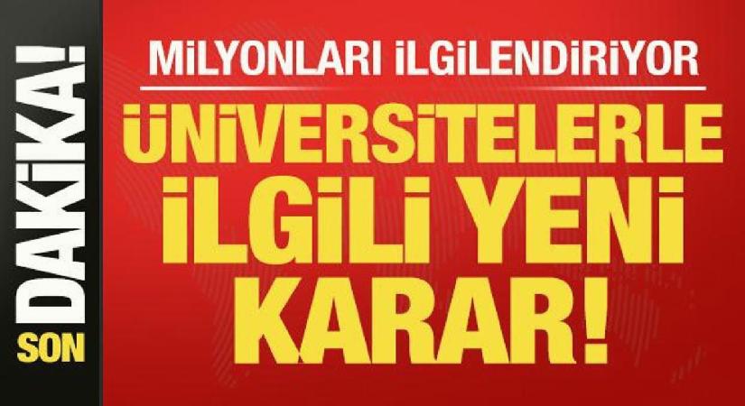 Son dakika: Üniversitelerle ilgili kritik kontenjan kararı! Milyonları ilgilendiriyor…