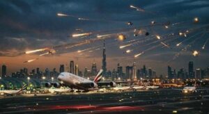 Füze yağmuru altında Dubai’de tehlikeli uçuş trafiği